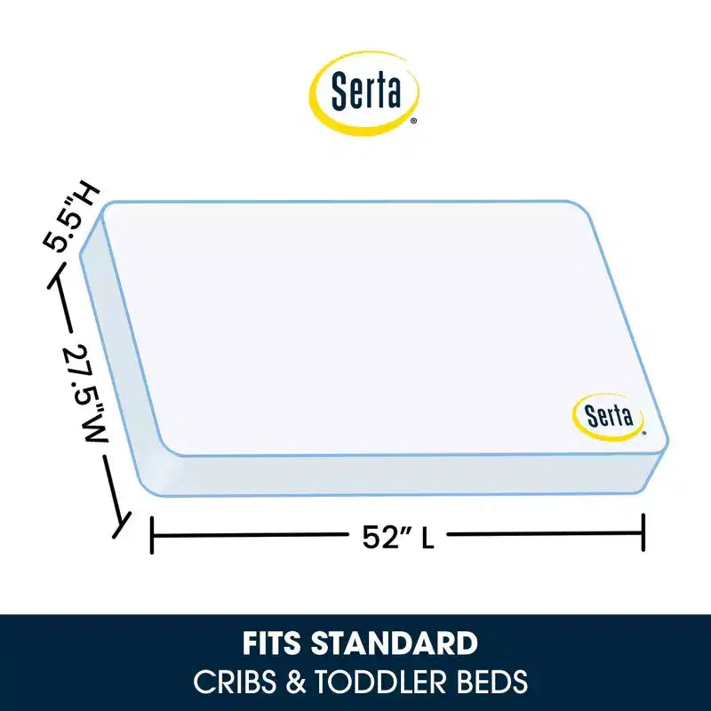 Serta iComfort Moonlight Breeze 2-Stage Plant-Based Foam Crib and Toddler Mattress: Firm, 5.25" Thick, 9.3 lbs