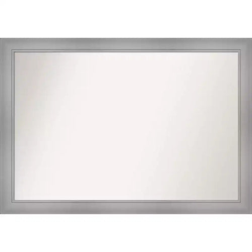 40" x 28" Non-Beveled Flair Bathroom Wall Mirror Polished Nickel - Amanti Art: Includes Mounting Hardware