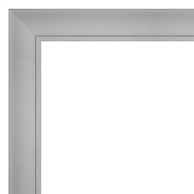 40" x 28" Non-Beveled Flair Bathroom Wall Mirror Polished Nickel - Amanti Art: Includes Mounting Hardware