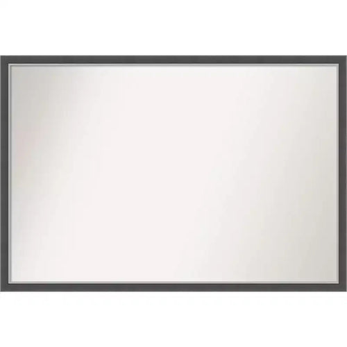 38" x 26" Non-Beveled Eva Thin Bathroom Wall Mirror Black - Amanti Art: Polystyrene Frame, Wall Mount