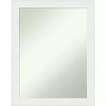 Amanti Art 22"x28" Non-Beveled Vanity White Narrow Bathroom Wall Mirror : Polystyrene Frame, Includes Mount Hardware