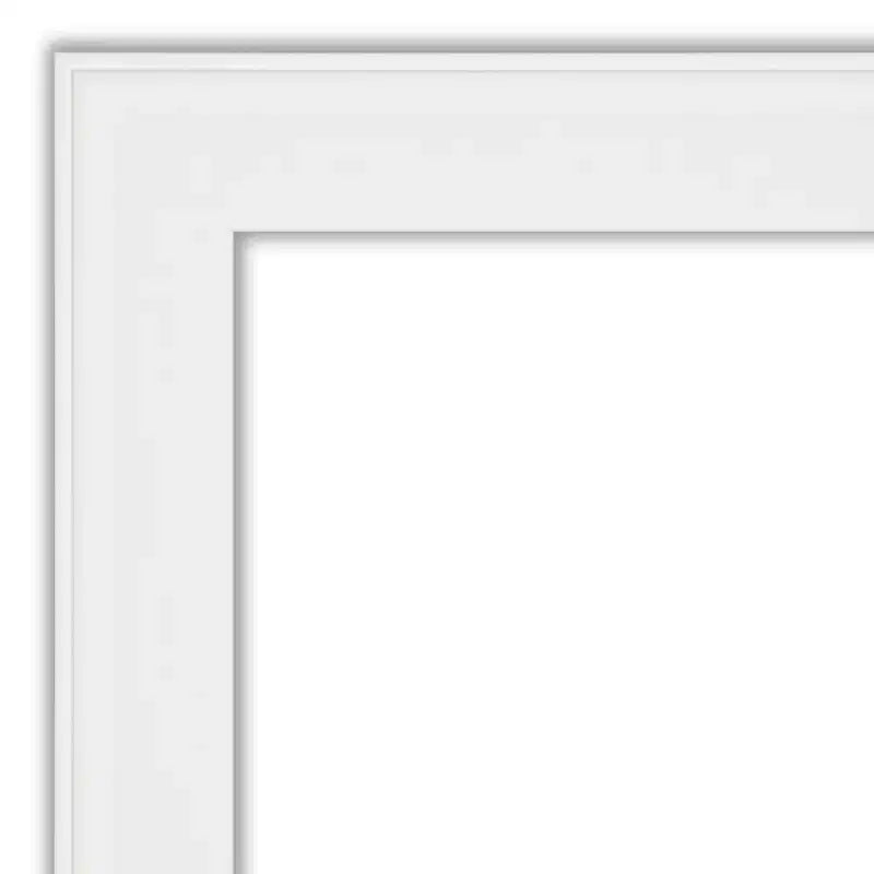 Amanti Art 22"x28" Non-Beveled Vanity White Narrow Bathroom Wall Mirror : Polystyrene Frame, Includes Mount Hardware