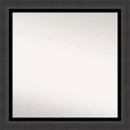 31"x31" Non-Beveled Tuxedo Black Bathroom Wall Mirror - Amanti Art: Modern Square, Polystyrene Frame