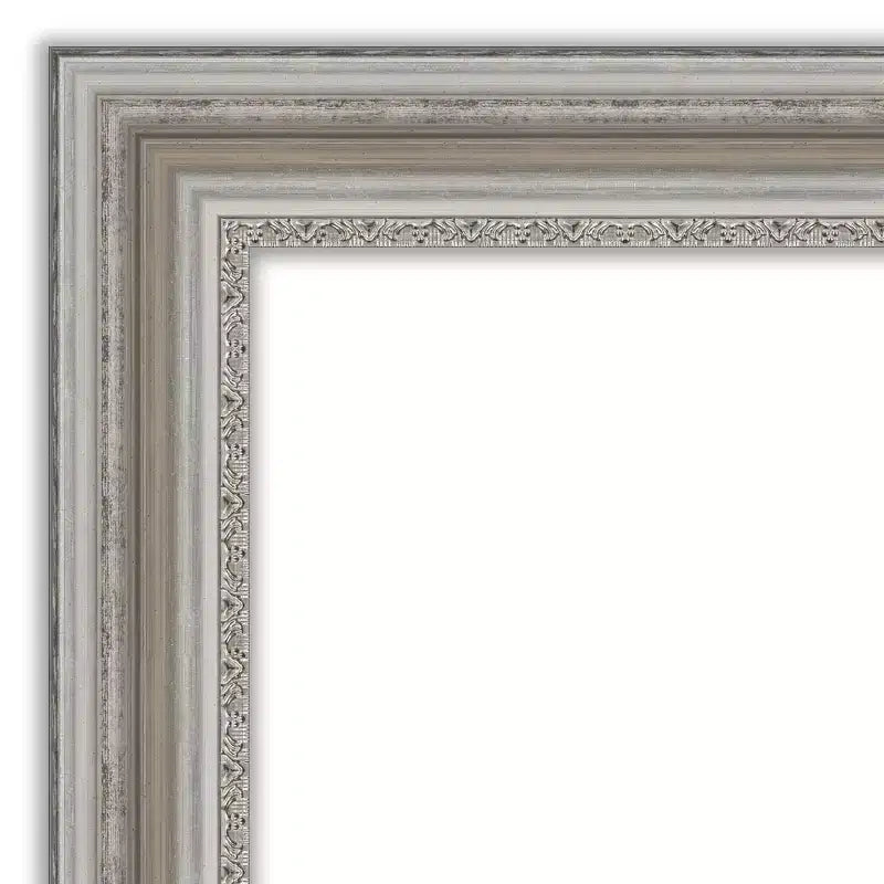 42" x 30" Non-Beveled Parlor Silver Wall Mirror - Amanti Art