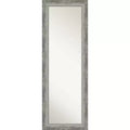 19" x 53" Non-Beveled Waveline Silver Narrow Full Length on The Door Mirror - Amanti Art