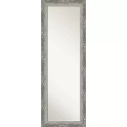 19" x 53" Non-Beveled Waveline Silver Narrow Full Length on The Door Mirror - Amanti Art