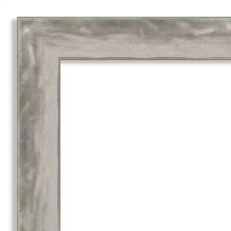 19" x 53" Non-Beveled Waveline Silver Narrow Full Length on The Door Mirror - Amanti Art