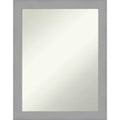 22" x 28" Non-Beveled Brushed Nickel Wall Mirror - Amanti Art: Modern Rectangle, Includes Mounting Hardware