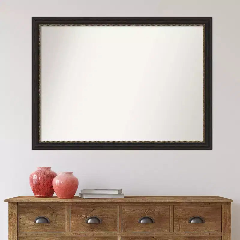 Amanti Art 42"x31" Non-Beveled Accent Narrow Bathroom Wall Mirror Bronze : Rectangle, Polystyrene Frame, Wall Mounted