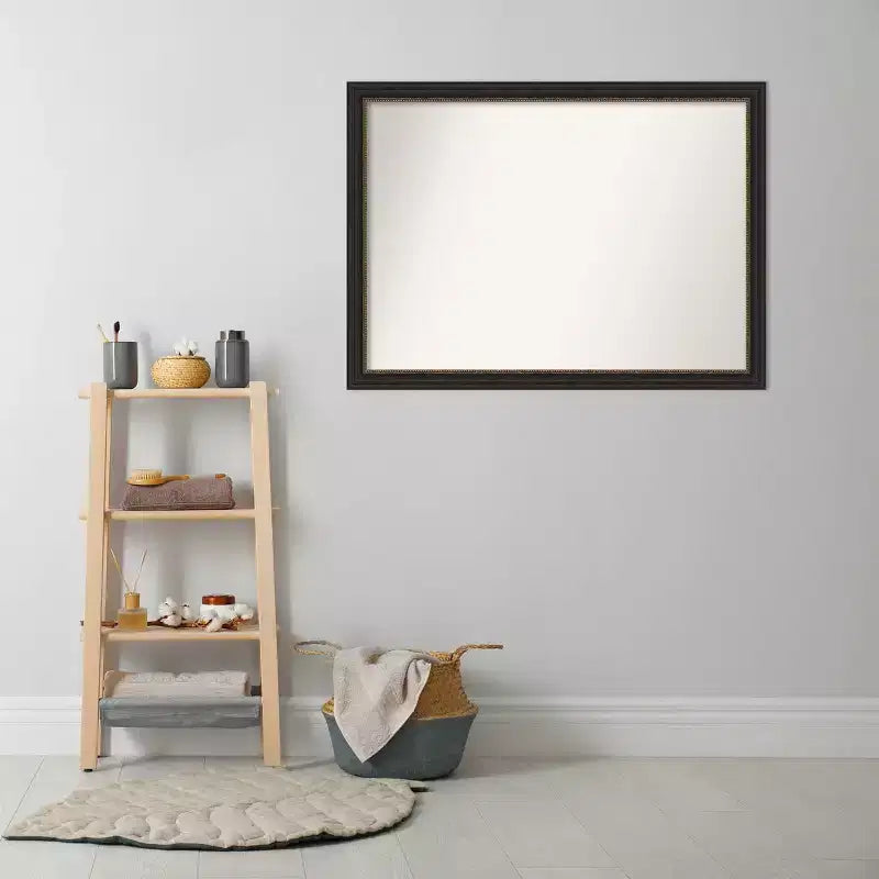 Amanti Art 42"x31" Non-Beveled Accent Narrow Bathroom Wall Mirror Bronze : Rectangle, Polystyrene Frame, Wall Mounted