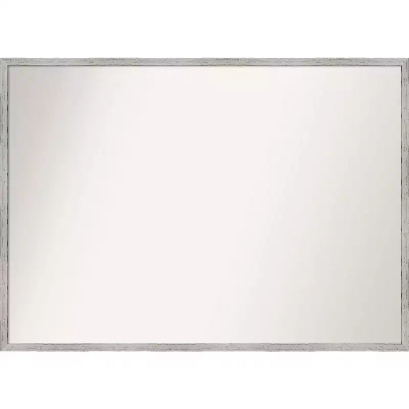 39" x 28" Non-Beveled Shiplap White Narrow Wood Bathroom Wall Mirror - Amanti Art: Includes Mounting Hardware