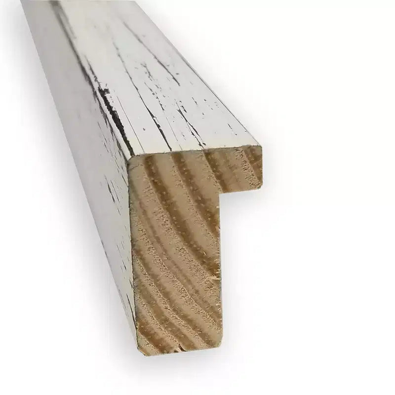39" x 28" Non-Beveled Shiplap White Narrow Wood Bathroom Wall Mirror - Amanti Art: Includes Mounting Hardware