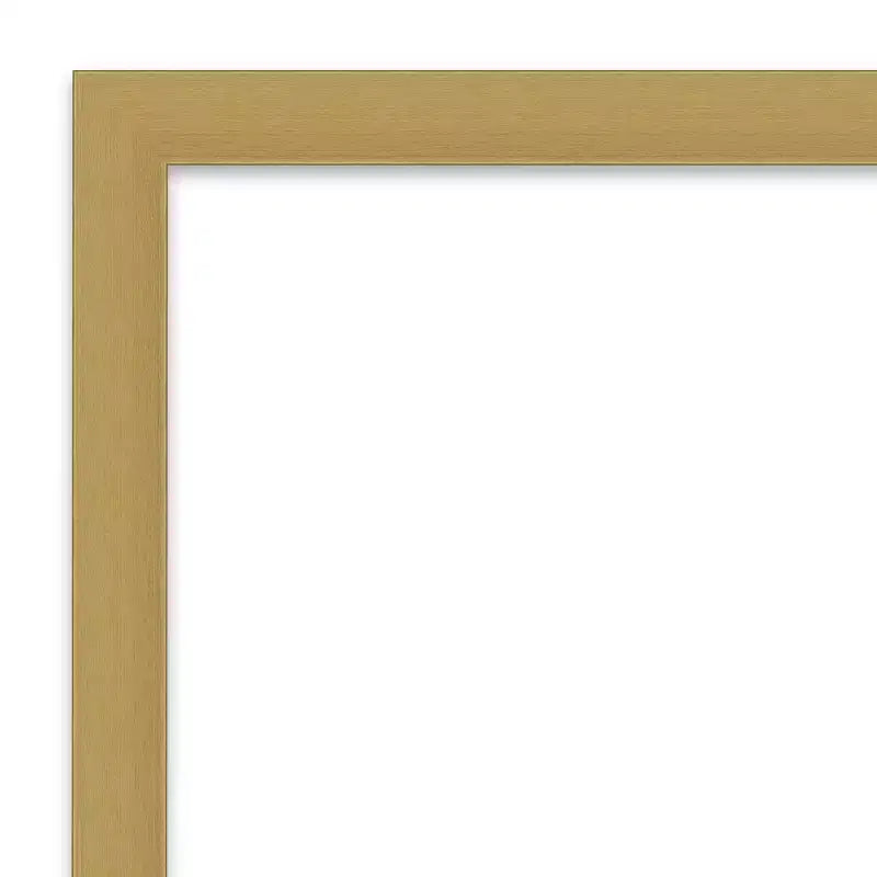 38" x 26" Non-Beveled Grace Narrow Bathroom Wall Mirror Brushed Gold - Amanti Art: Rectangle, Wall Mount, Polystyrene Frame