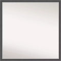 28" x 28" Non-Beveled Eva Black Silver Thin Wall Mirror - Amanti Art: Modern Square Polystyrene Frame, Wall Mounted