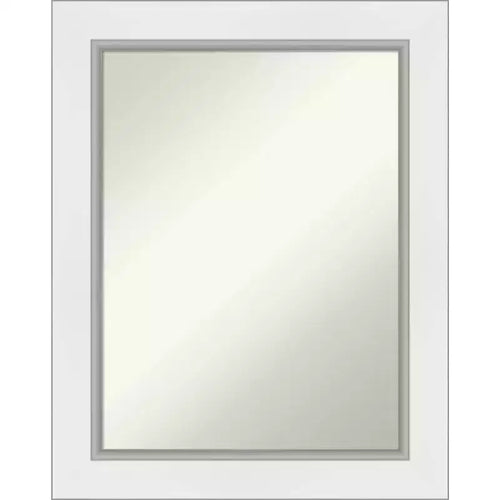 24" x 30" Non-Beveled Eva Bathroom Wall Mirror White - Amanti Art: Rectangle, Polystyrene Frame, Wall Mounted