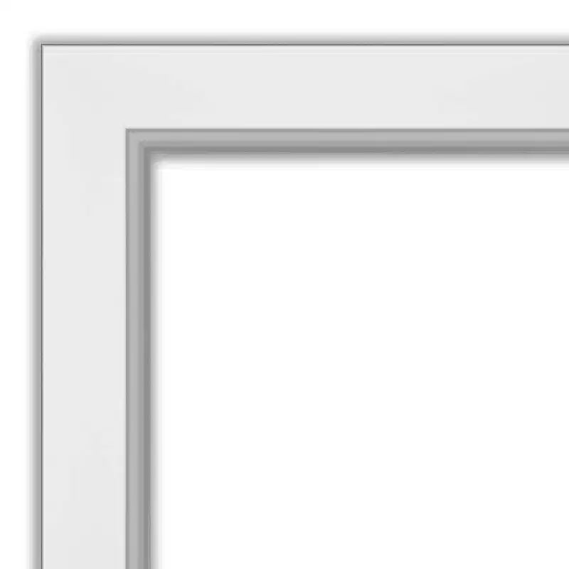 24" x 30" Non-Beveled Eva Bathroom Wall Mirror White - Amanti Art: Rectangle, Polystyrene Frame, Wall Mounted