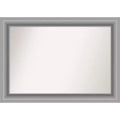 42" x 30" Non-Beveled Peak Polished Nickel Wall Mirror - Amanti Art: Includes Mounting Hardware