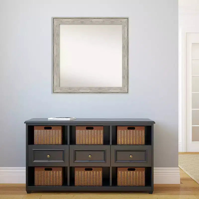 31" x 31" Square Wall Mirror with Crackled Frame, No Assembly - Amanti Art