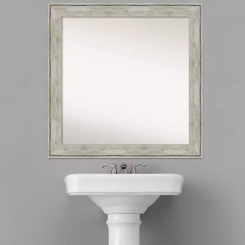 31" x 31" Square Wall Mirror with Crackled Frame, No Assembly - Amanti Art