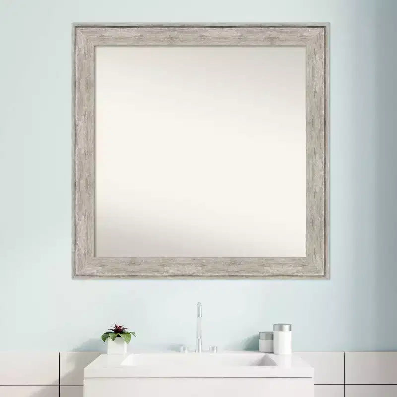 31" x 31" Square Wall Mirror with Crackled Frame, No Assembly - Amanti Art