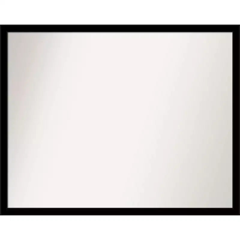 30" x 24" Non-Beveled Bathroom Wall Mirror Jet Black - Amanti Art: Modern Rectangle, Wall Mount, Includes Hardware