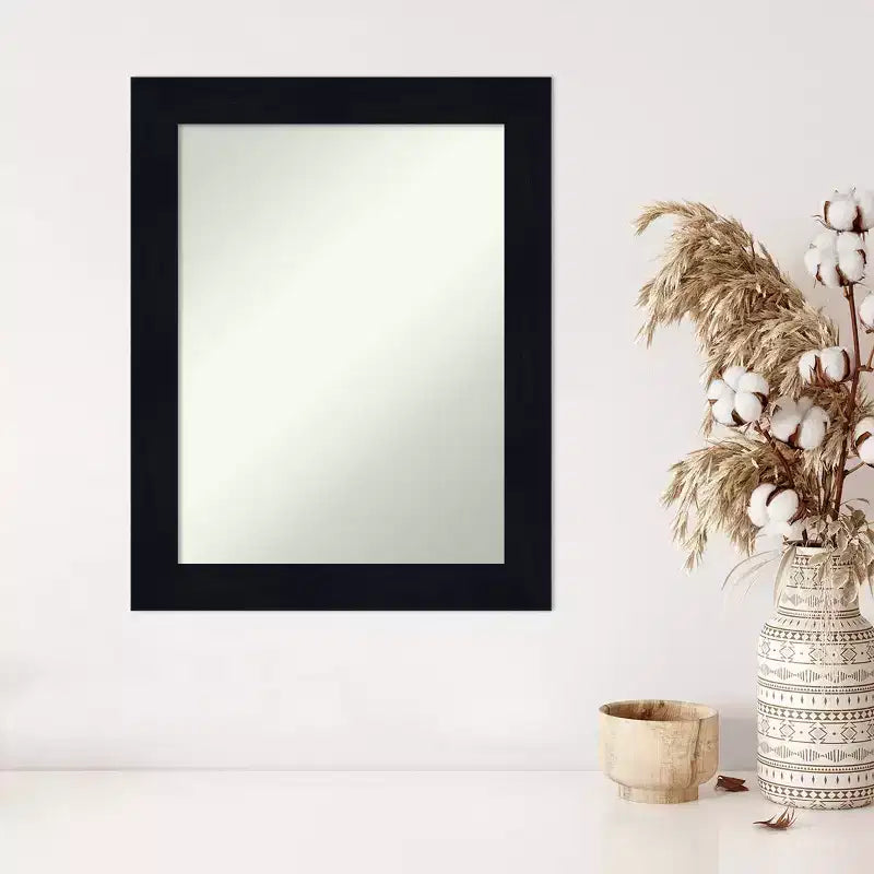 22" x 28" Non-Beveled Shiplap Navy Wood Wall Mirror - Amanti Art
