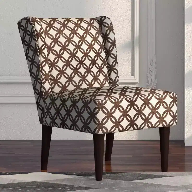 Bestier Mid Century Fabric Accent Chairs with Wing-back Brown