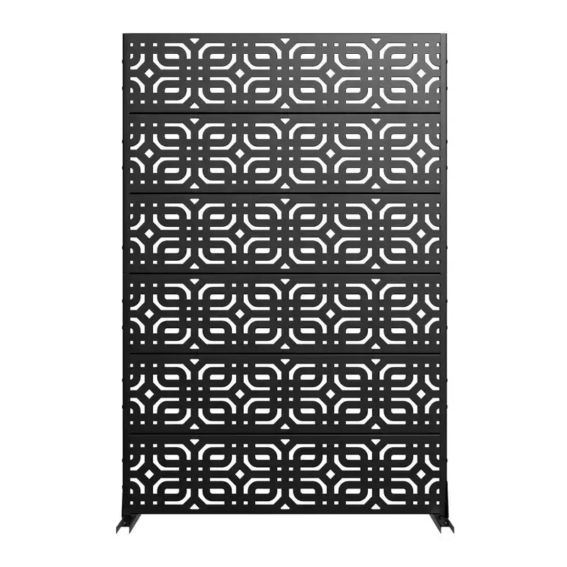 72 H47W Dovelina Black Metal Planter Box with Trellis Privacy Screen for Caf Patio,Garden & Balconies