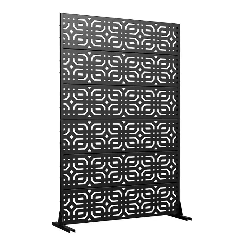 72 H47W Dovelina Black Metal Planter Box with Trellis Privacy Screen for Caf Patio,Garden & Balconies