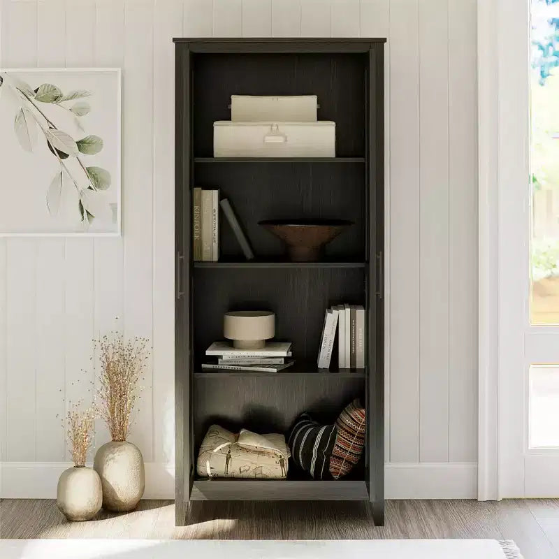 RealRooms Ashford Farmhouse Storage Cabinet with 4 Shelves and 2 Shaker Style Doors