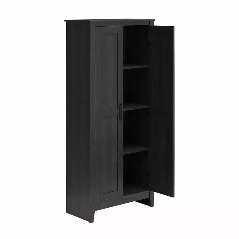 RealRooms Ashford Farmhouse Storage Cabinet with 4 Shelves and 2 Shaker Style Doors