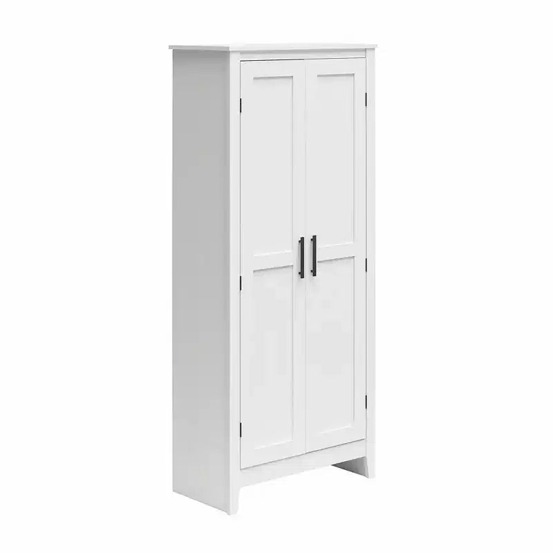 RealRooms Ashford Farmhouse Storage Cabinet with 4 Shelves and 2 Shaker Style Doors