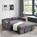 55.5 Modern Pull-Out Sleep Sofa - 2-Seater Loveseat with Lumbar Pillows & Side Pockets