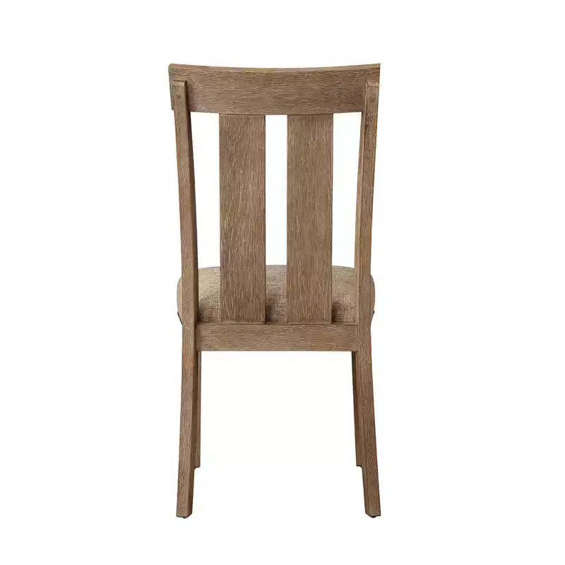 Simple Relax Set of 2 Fabric and Wood Side Chairs with Nailhead Trim Design in Maple