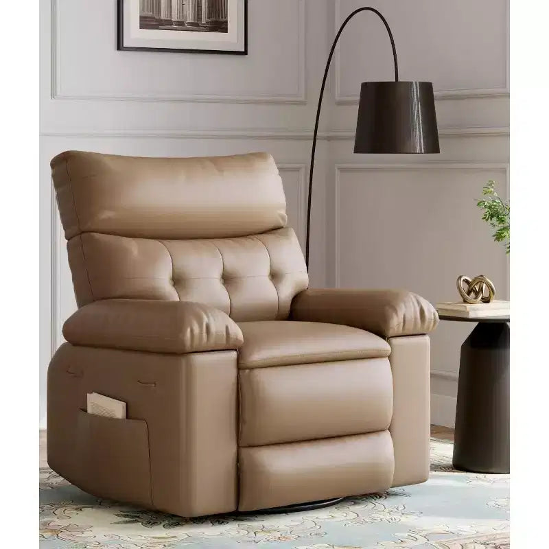 27 Oversized Recliner with Heat & Massage  360 Swivel & Manual Rocking, Remote Control for Living Room, Bedroom