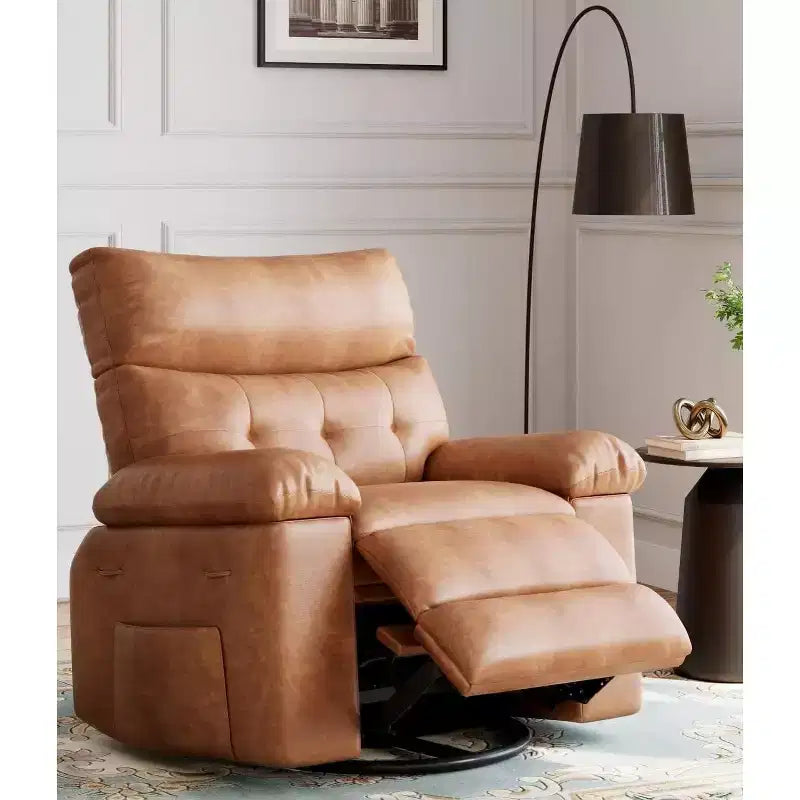 27 Oversized Recliner with Heat & Massage  360 Swivel & Manual Rocking, Remote Control for Living Room, Bedroom