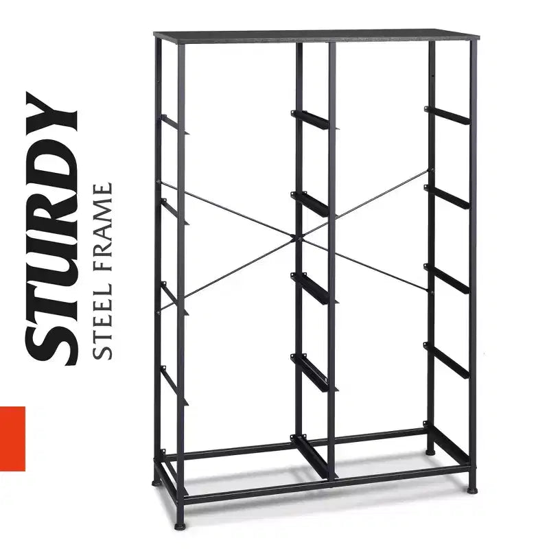 Tall Dresser with 10 Fabric Drawers, Storage Tower with Cabinet, Metal Frame, Organizer Units for Closet