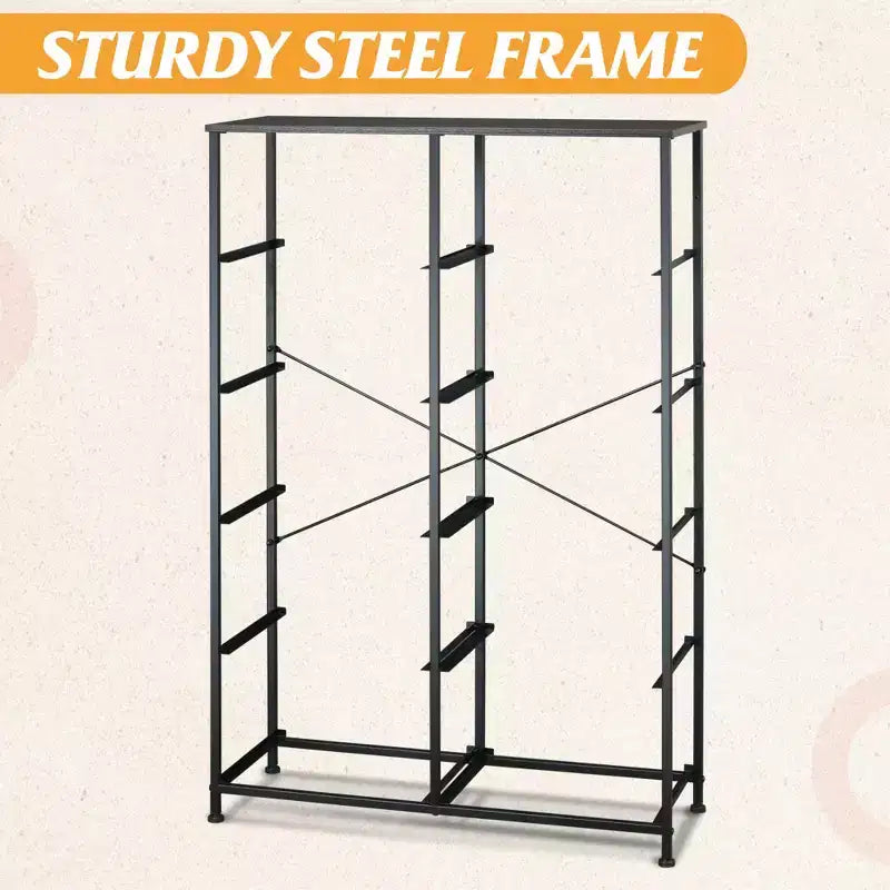 Tall Dresser with 10 Fabric Drawers, Storage Tower with Cabinet, Metal Frame, Organizer Units for Closet