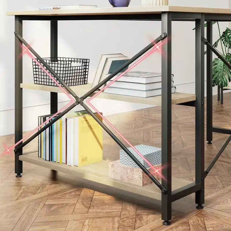 Bestier Small L Shaped Computer Desk with Storage Shelves, 47 Inch Corner Work Desk Writing Study Table Home Office Workstation for Small Space