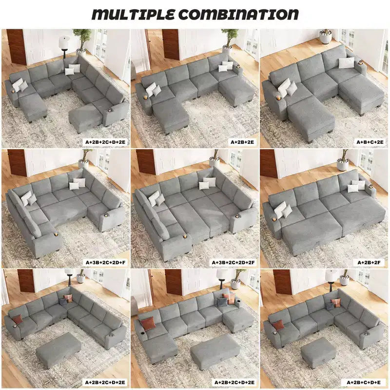 Belffin Chenille Corner Seat for Modular Couch. Sectional Sofa Module