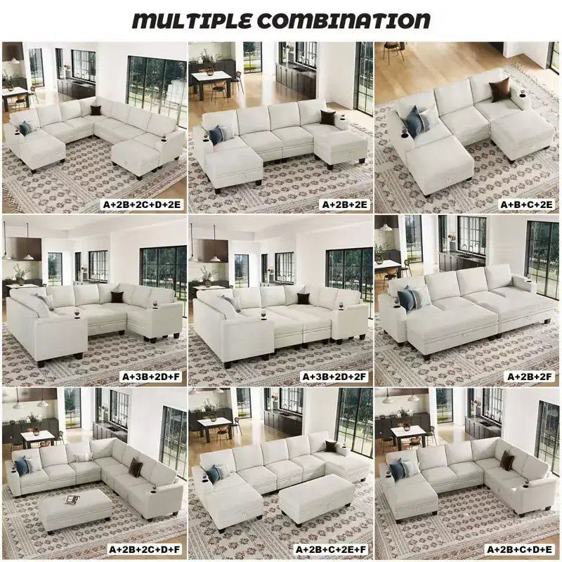 Belffin Chenille Corner Seat for Modular Couch. Sectional Sofa Module