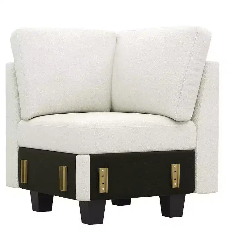 Belffin Chenille Corner Seat for Modular Couch. Sectional Sofa Module