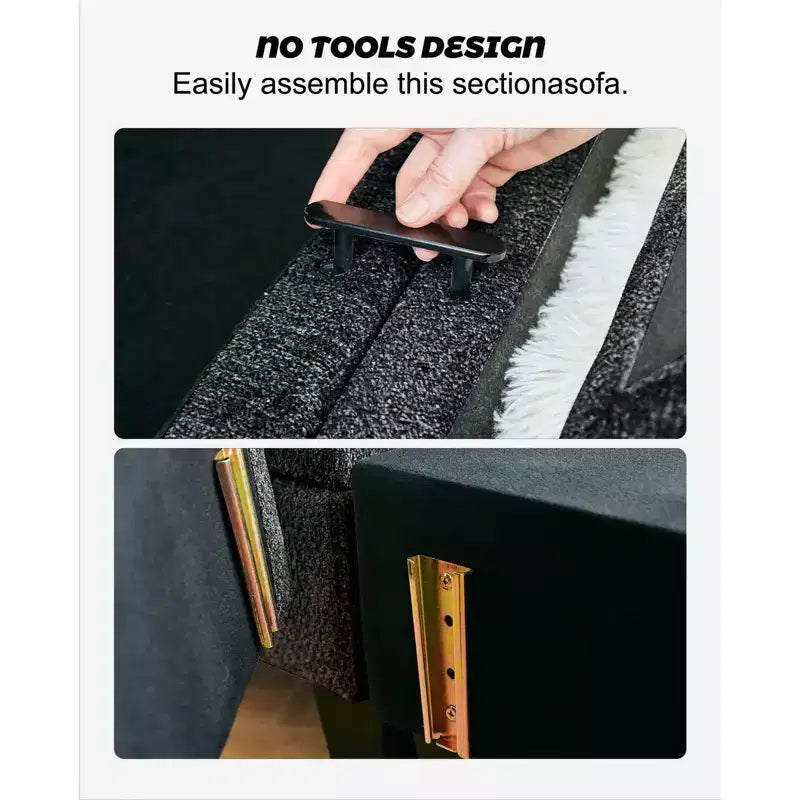 Belffin 22.8 Single Seat Module - Compact Chenille Sofa with Hidden Storage & Tool-Free Assembly