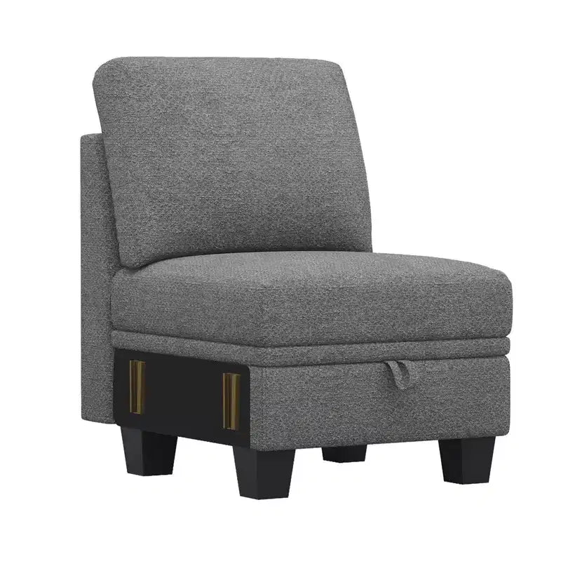 Belffin 22.8 Single Seat Module - Compact Chenille Sofa with Hidden Storage & Tool-Free Assembly