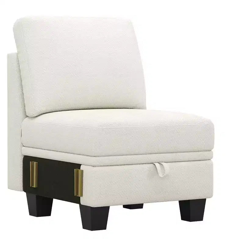 Belffin 22.8 Single Seat Module - Compact Chenille Sofa with Hidden Storage & Tool-Free Assembly