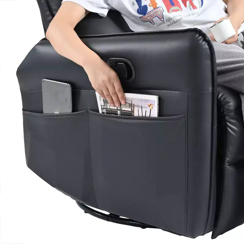 Okak Rocking Recliner Chair with Side Pocket 360 Swivel Nursery Accent Chair Small Glider Chair for Living Room Bedroom Home Theater