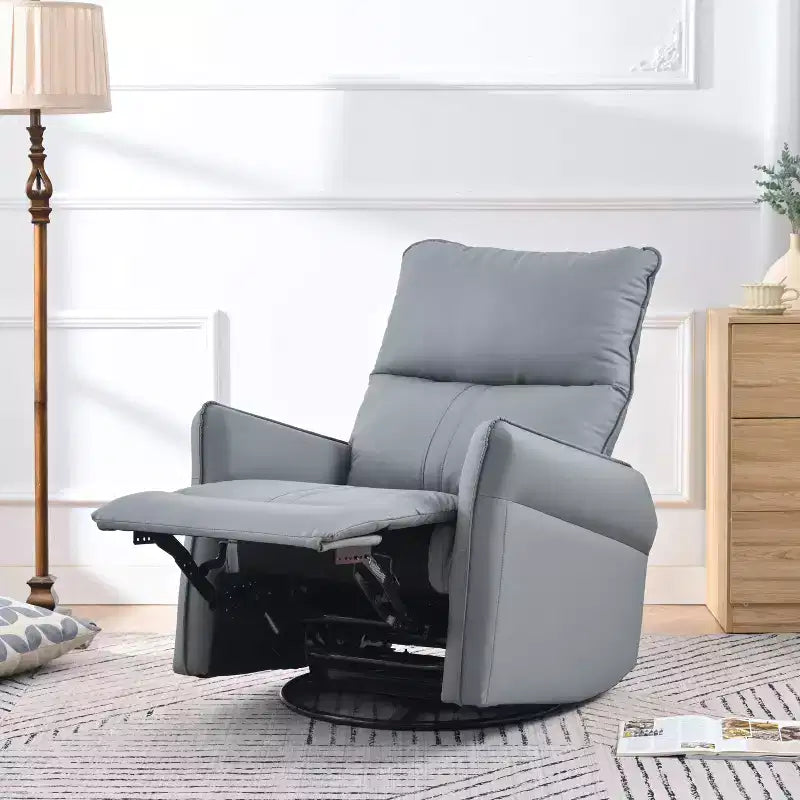 Okak Rocking Recliner Chair with Side Pocket 360 Swivel Nursery Accent Chair Small Glider Chair for Living Room Bedroom Home Theater