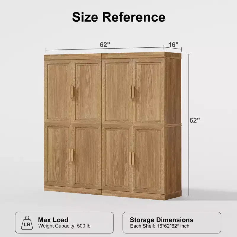 62 High Black Wood Grain Decorative Storage Cabinet with Sufficient Space for 12 Shelves