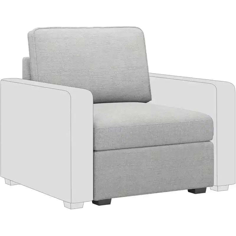 Belffin Chenille Middle Seat - Modular Storage Module with Skin-Friendly Fabric & Natural Hues