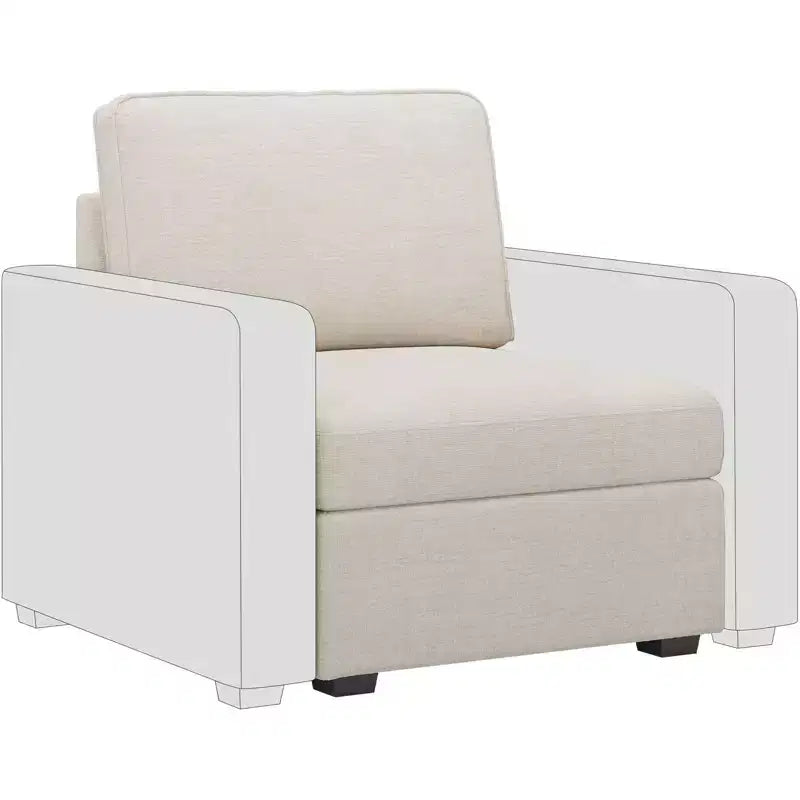 Belffin Chenille Middle Seat - Modular Storage Module with Skin-Friendly Fabric & Natural Hues